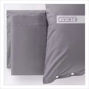 Комплект постельного белья Freedom madapolam без глажки Riviera, двуспальный, серый
