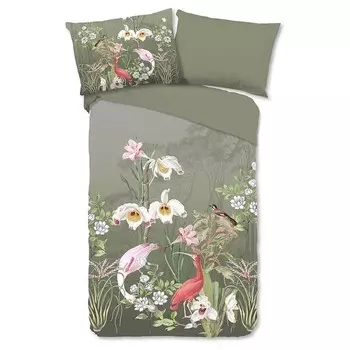 Комплект постельного белья Good morning Lesli, 140x200x1 см цвет olivgrn