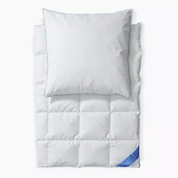 Комплект постельного белья Hanse by RIBECO Lina, утка белая 90% пух, 10% перо, 155х220 см, белый особо теплый