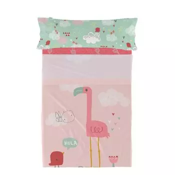 Комплект постельного белья HappyFriday Moshi Moshi Hola Colorful Односпальный матрас 2 шт., мультиколор