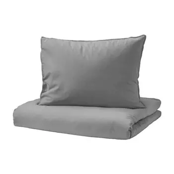 Комплект постельного белья Ikea Angslilja, 2 предмета, 140x200/80x80, серый