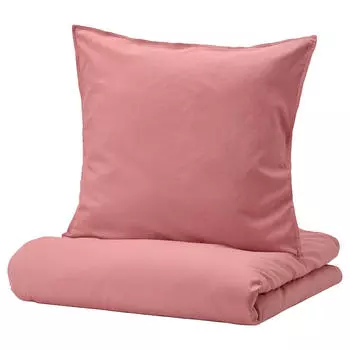 Комплект постельного белья Ikea Angslilja, 2 предмета, 140x200/80x80 см, темно-розовый