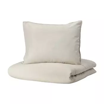 Комплект постельного белья Ikea Angslilja, 2 предмета, 140x200/80x80, светлый серо-бежевый
