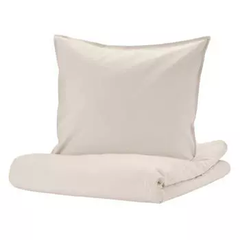 Комплект постельного белья Ikea Angslilja, 2 предмета, 155x220/80x80 см, светлый серо-бежевый