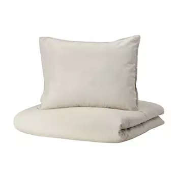 Комплект постельного белья Ikea Angslilja, 3 предмета, 240x220/80x80, светлый серо-бежевый