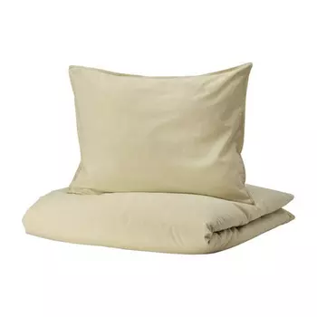 Комплект постельного белья Ikea Angslilja, светлый бежево-зеленый