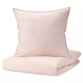 Комплект постельного белья Ikea Bergpalm, 2 предмета, 155x220/80x80 см, светло-розовый/полоска