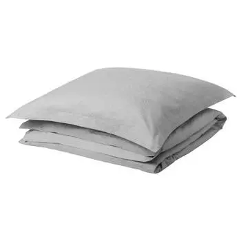 Комплект постельного белья Ikea Dvargruta, 2 предмета, 155x220/80x80 см, серый