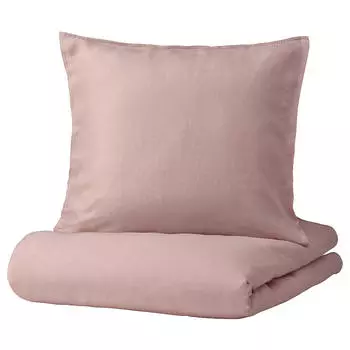 Комплект постельного белья Ikea Dytag, 3 предмета, 240x220/80x80 см, светло-розовый