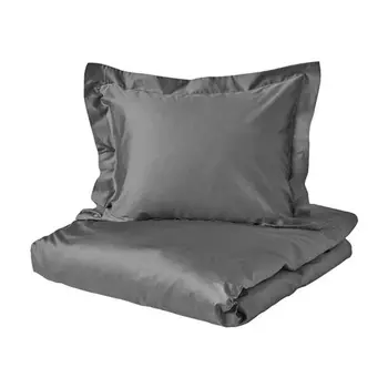 Комплект постельного белья Ikea Luktjasmin, 2 предмета, 140x200/80x80, темно-серый