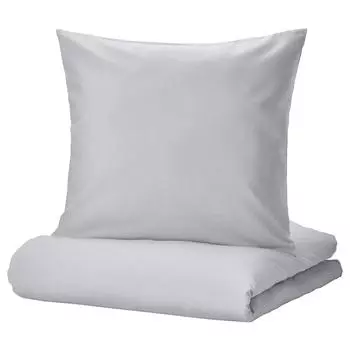 Комплект постельного белья Ikea Nattsvarmare, 2 предмета, 140x200/80x80 см, светло-серый