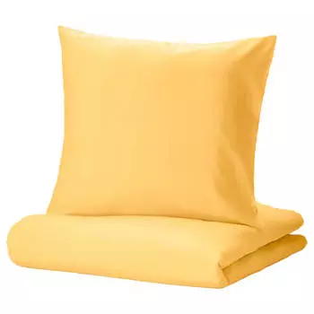 Комплект постельного белья Ikea Nattsvarmare, 2 предмета, 140x200/80x80 см, желтый