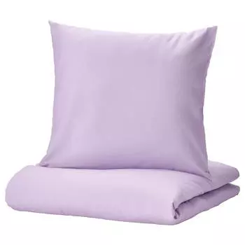 Комплект постельного белья Ikea Nattsvarmare, 2 предмета, 155x220/80x80 см, сиреневый