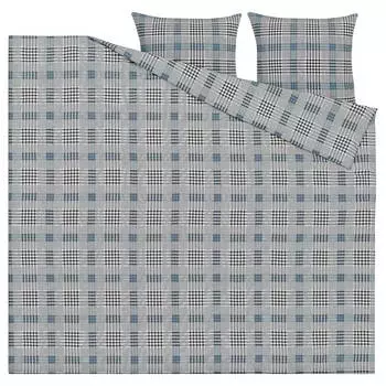 Комплект постельного белья Ikea Stavmal, 3 предмета, 240x220/80x80 см, синий/клетка