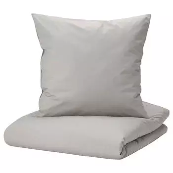 Комплект постельного белья Ikea Strandtall, 2 предмета, 140x200/80x80 см, серый