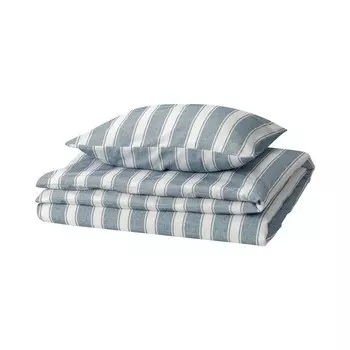 Комплект постельного белья Ikea Strutbraken, 2 предмета, 150x200/50x60 см, белый/голубой
