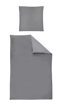 Комплект постельного белья Irisette Mako-Satin UNI Париж-8000 размер 240х220+2х80х80 см цвет графит-12 Irisette GmbH & Co. KG