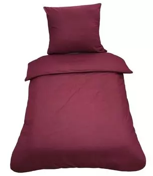 Комплект постельного белья из 2 предметов однотонный 135 х 200 см бордовый однотонный хлопок Renforce leonado vicenti