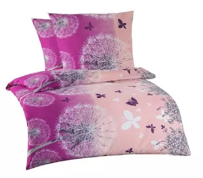 Комплект постельного белья из 3 предметов, постельное белье, пододеяльник, большая кровать, 200 х 220 см, 2 наволочки, 80 х 80 см, микрофибра, фантазия, фиолетовый, розовый Optidream Highclass
