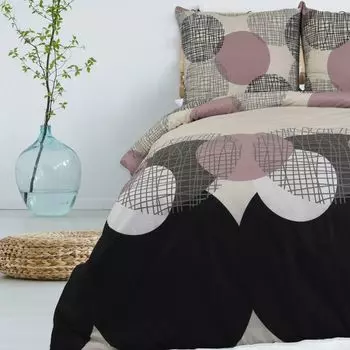 Комплект постельного белья из 4-х предметов 135х200 хлопок Renforce на молнии Buymax, черный