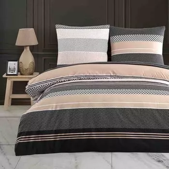 Комплект постельного белья из 4-х предметов 135х200 хлопок Renforce на молнии Buymax, темно-синий