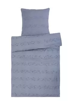 Комплект постельного белья из фланели, поперечные полоски Galeria, цвет Gesamt Breite Jeansblau