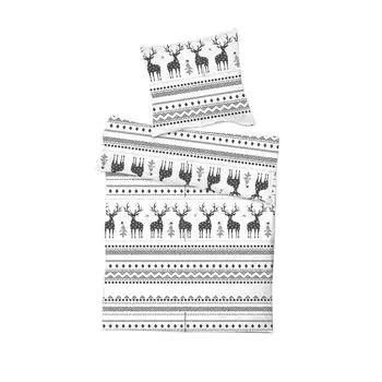 Комплект постельного белья из флиса из микрофибры, 2 предмета, зимняя сказка Mojawo, белый