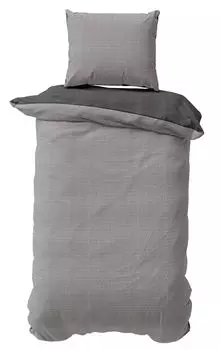 Комплект постельного белья из хлопчатобумажного хлопка однотонный однотонный двусторонний летний комплект из микрофибры, размер: 2 шт. 135х200 см, цвет: серый/антрацит One-Home