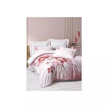 Комплект постельного белья из хлопка, красный цвет