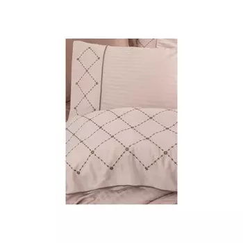 Комплект постельного белья из хлопка с вышивкой Афра Бежевый