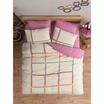 Комплект постельного белья из хлопка с вышивкой Insula Dried Rose