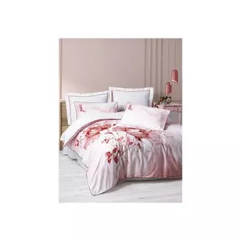 Комплект постельного белья из хлопкового атласа Elite, красный