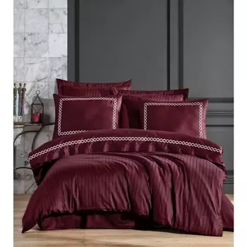 Комплект постельного белья из кружевного хлопкового атласа с вышивкой - Nuans