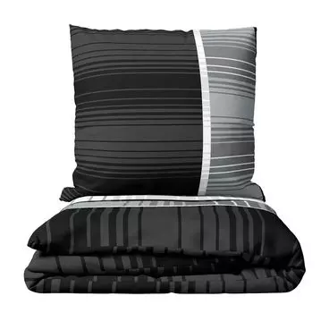 Комплект постельного белья из микрофибры в полоску 155х220 см белый антрацит серый на молнии leonado vicenti
