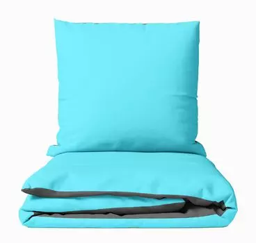 Комплект постельного белья из микрофибры 135х200 см, двустороннее постельное белье бирюзовый антрацит однотонный дизайн на молнии leonado vicenti