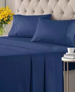 Комплект постельного белья из микрофибры из 4 предметов — Twin CGK Unlimited, синий