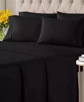Комплект постельного белья из микрофибры из 6 предметов — King CGK Unlimited, черный