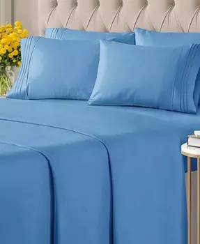 Комплект постельного белья из микрофибры из 6 предметов — King CGK Unlimited, синий