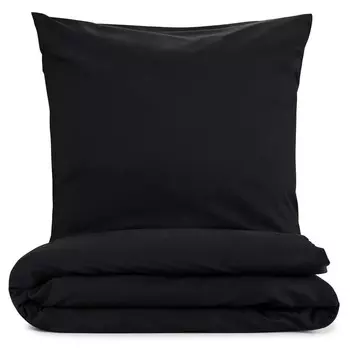 Комплект постельного белья из микрофибры Blumtal, одеяло 155х220 и подушка 50х80 - супермягкий комплект пододеяльников, черный