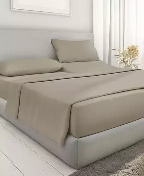 Комплект постельного белья из мягкого хлопка — плотность нитей 400, 100 % хлопковый сатин California Design Den, бежевый