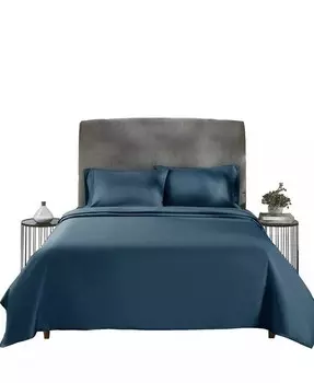 Комплект постельного белья из мягкого хлопка — плотность нитей 400, 100 % хлопковый сатин California Design Den, синий