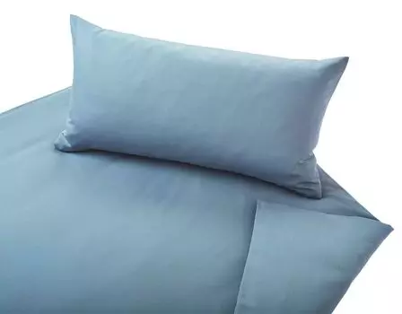 Комплект постельного белья из органического сатина Cotonea Классический цвет Жемчужно-синий I195 Размер 135x200 + 80x80 см