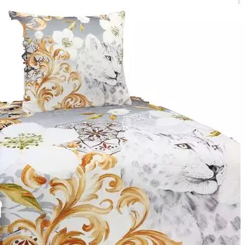 Комплект постельного белья из сатина из микрофибры с орнаментом 135х200 и 80х80 2 шт. 4 шт Высококачественное серое золото: 2 шт aboutyourhome-shop