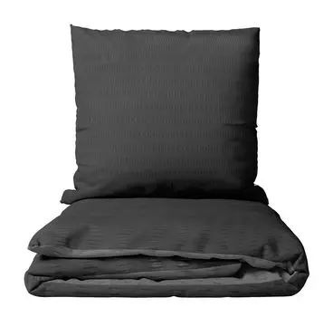 Комплект постельного белья из сирсакера из микрофибры 155х200 см и подушка 80х80 см серо-антрацитового однотонного дизайна на молнии leonado vicenti