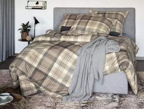 Комплект постельного белья из тонкой фланели Irisette альпака 8412 натуральный 155 х 220 см + 1 наволочка 80 х 80 см