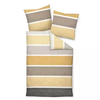 Комплект постельного белья Janine Design из тонкой фланели DAVOS 65138 цвет желтое золото орех-03 размер 135х200+80х80см Original Janine