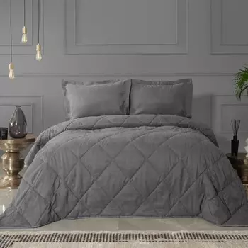 Комплект постельного белья Karaca Home Glaze Антрацит Частный двухместный комфортный комплект