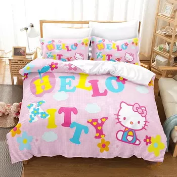Комплект постельного белья Kawaii Hello Kitty, разноцветный