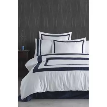 Комплект постельного белья королевского размера с кружевной хлопковой атласной окантовкой - Vitali