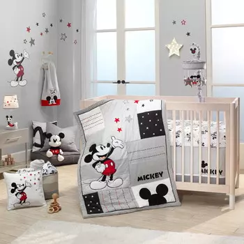 Комплект постельного белья Lambs & Ivy Disney Baby Magical Mickey Mouse, серый / красный